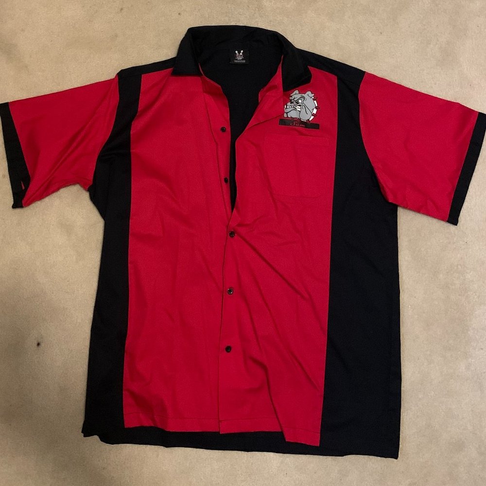 Large Red and Black Bowling Shirt